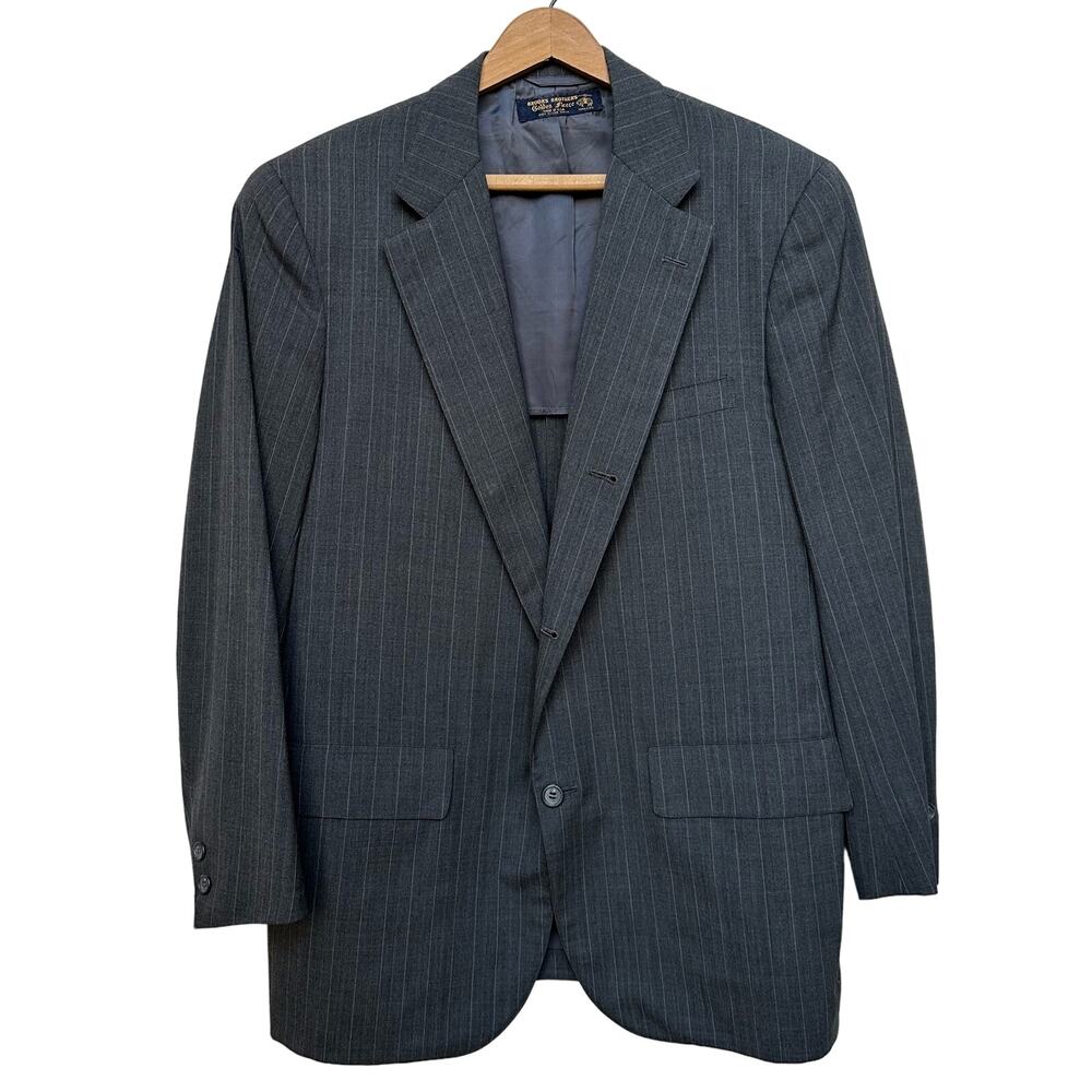 Brooks Brothers Golden Fleece Gray Pinstripe Blazer Made in USA - Size 41 RG